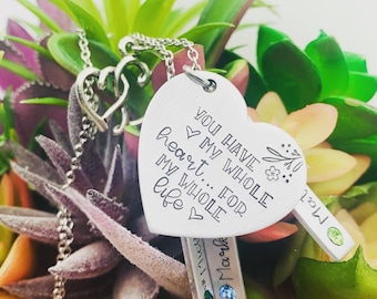 Mom Necklace / Gifts for Her / Necklace / Key Necklace / Mom Love / You have my Whole Heart / Mother’s Day Gift / Personalized Mom Gift