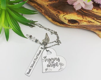 Cremation Jewelry Necklace - "God Has You In His Arms" Angel Wing Urn Pendant With Birthstone, Holds Ashes, Keepsake