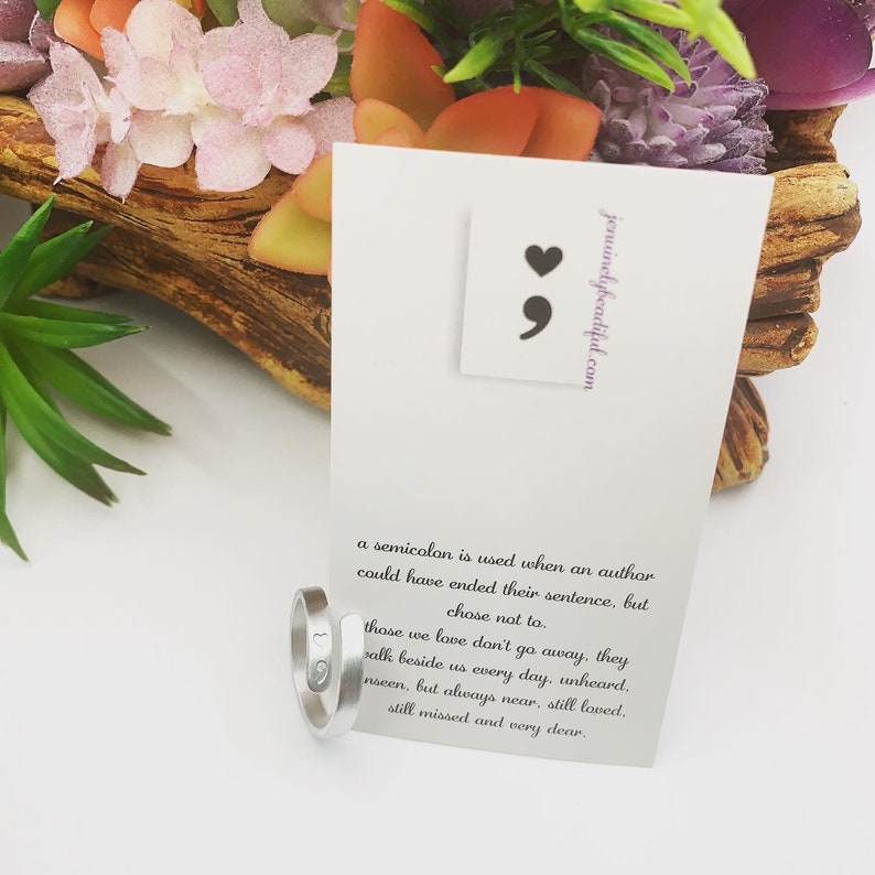 Heart Colon Ring Rings Semicolon Colon Jewelry Heart - Etsy Australia