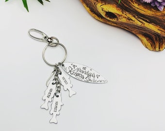 Fish Hook Keychain - Fishing Keychain - Personalized Gift For Him - Fishing Gift For Dad - Handstamped Keychain - Fly Fishing Gift
