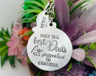 Greatest Dad Keychain, Grandpa Keychain,  Hand Stamped Dad Keychain, Fish Hook Keychain, Fishing Keychain, Hand Stamped Keychain