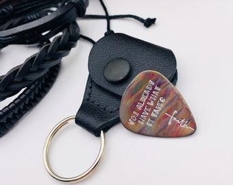 Fathers Day Gift / Dad Key Chain / Guitar Key Chain for Him / Dad Gift / Parenting Key Chain / God picked me for You / Pic Keychain