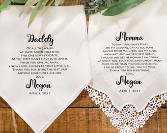 Mother of the Bride handkerchief from the Bride, Lace Wedding handkerchief from daughter, Mother of bride gift from bride, Mum gift-MOB1