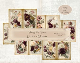 Shabby Chic Floral Printable Ephemera ~ Paper crafts~Journal Paper~Scrapbooking Digital Paper~Downloadable paper~Elegant craft paper