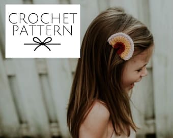 Patrón de crochet arcoíris con apliques pequeños para diadema arcoíris para bebés