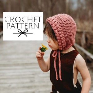 Braided Bonnet in 6 Sizes Crochet Pattern