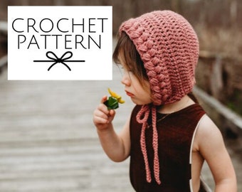 Patrón de crochet para gorro trenzado en 6 tamaños