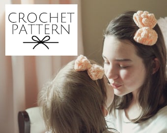 Patrón de crochet para moño de pompón en 2 tamaños