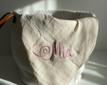 Manta de muselina bordada: manta personalizada para bebé