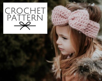 Big Bow Winter Headband Crochet Pattern