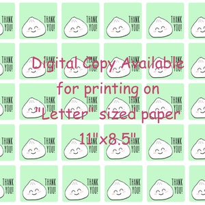 Dumpling Themed Printable Party Favor Tags (digital Copy for Printing ...