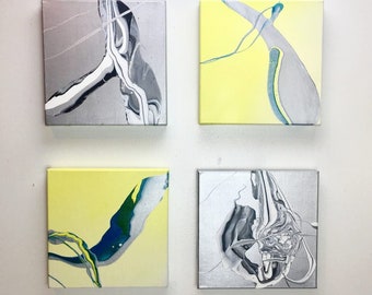 Painting -  4 piece set -  Quadriptych  - Acrylic Painting - Abstract Painting  - Art - Wall art