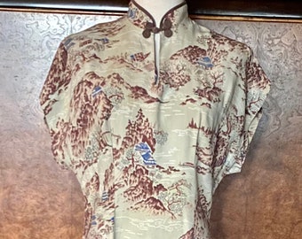 1940s Rayon Asian Hawaiian Teatimer ML