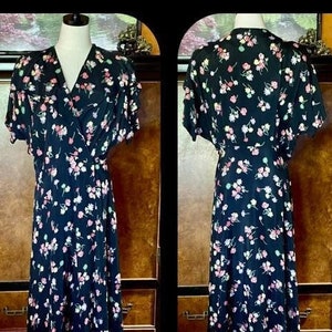 1940s Cold Rayon Saybury Dressing Gown L