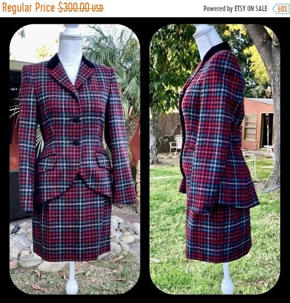 SALE Vintage Tartan Laura Ashley Riding Coat and s