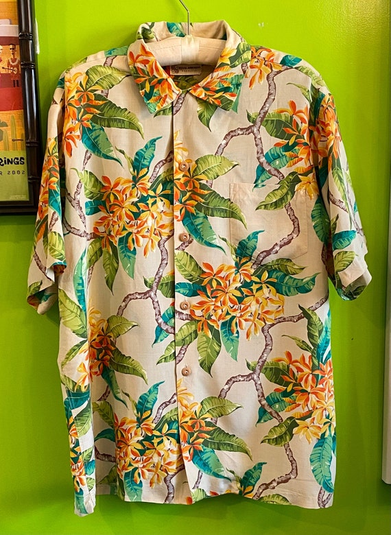 Gorgeous Rare 1950s Royal Hawaiian Silk Shirt XL 50 