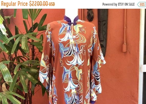 SALE 1940s Rare Kamehameha Print Pake Mu Extraordi