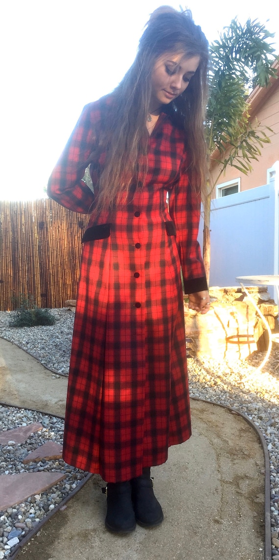 Vintage Laura Ashley Tartan Riding Coat/Dress M