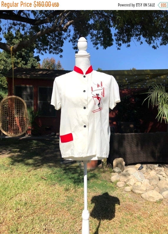SALE 1940s Perfect Snow White Rayon Blouse M