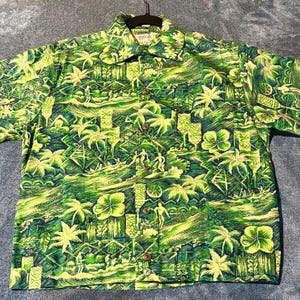 1950s seltenes Tiki Print Hawaii Hemd Jac S/M