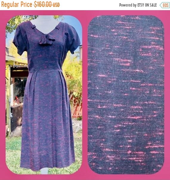 SALE 1950s Atomic Print Rayon Dress