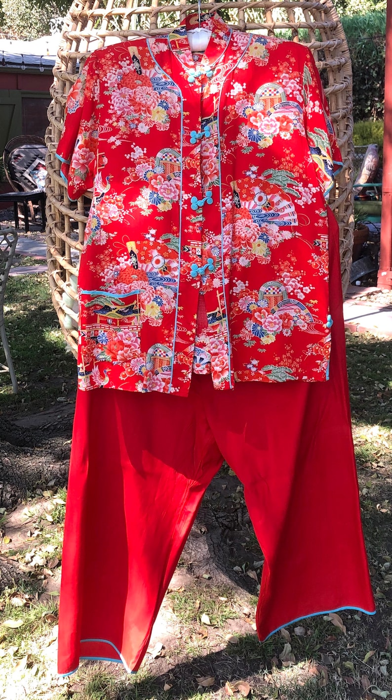 1950s Japanese Rayon Arldon Lingerie Pajama Set M Etsy