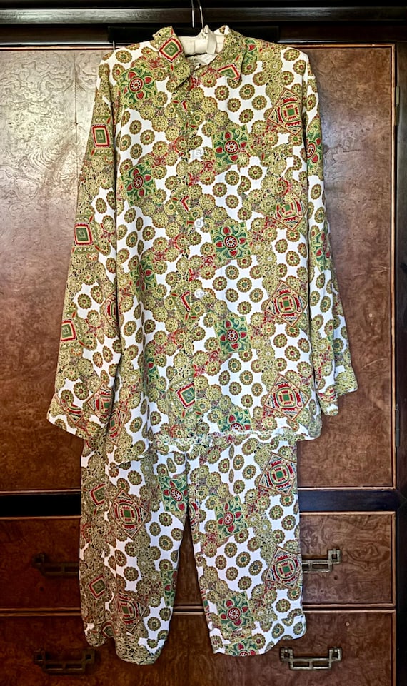 1940s Enro Cold Rayon Persian Splendor Pajama Set… - image 1