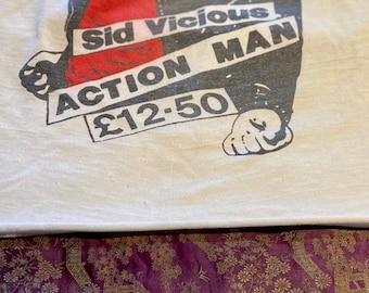 1978 Original Authentic Sid Vicious Action Man Vintage T Shirt M/L