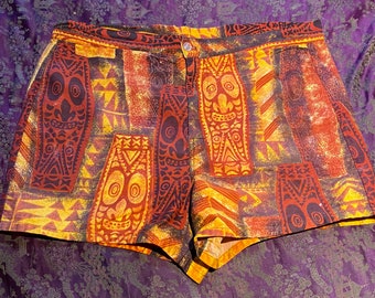 1960s Tiki Swim Trunks M