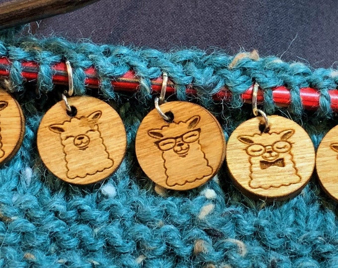 Happy Alpaca Stitch Markers for knitting or crocheting