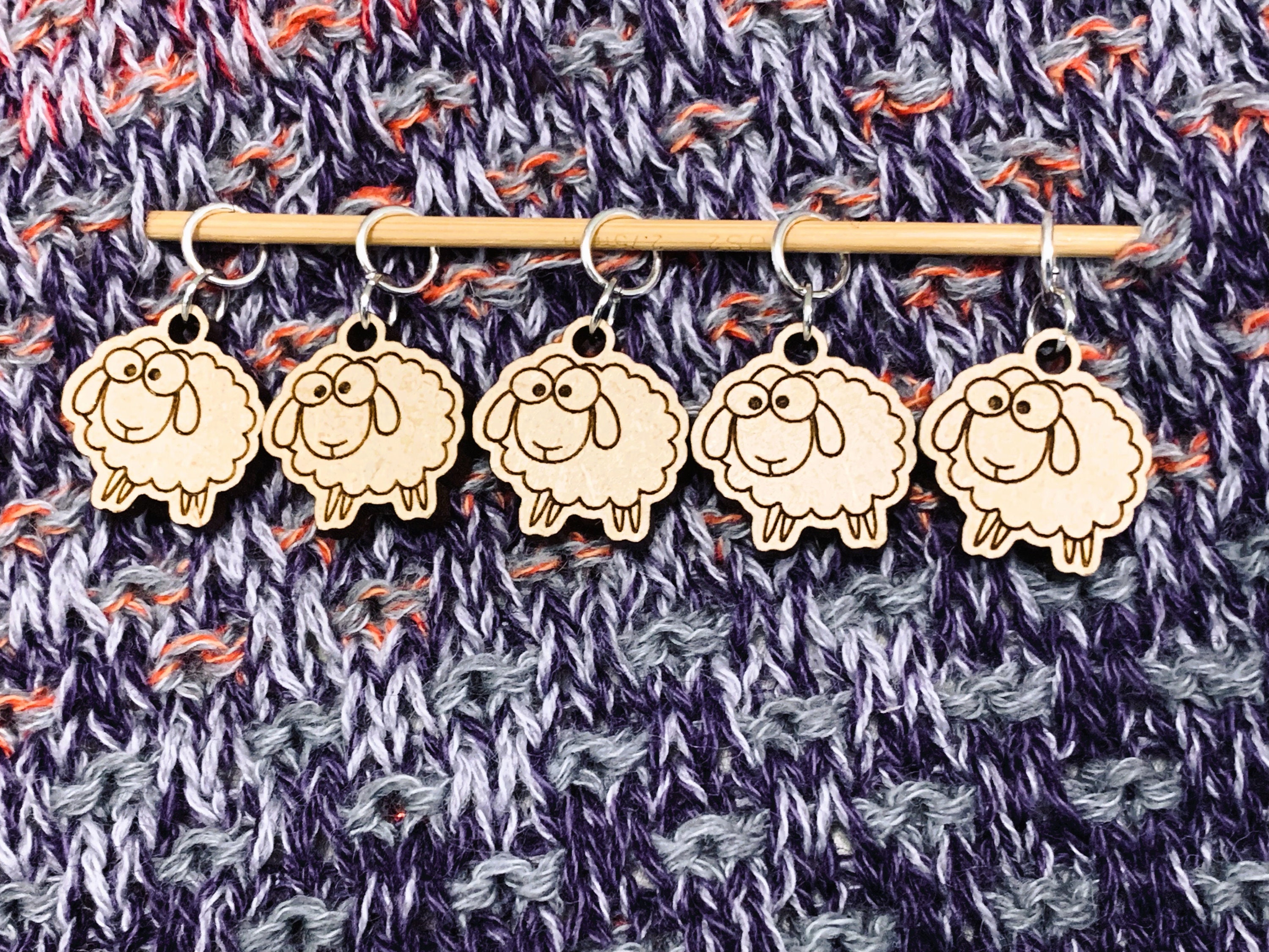 7 Enamel Sheep Stitch Markers Knitters Helper Knitting Reminder