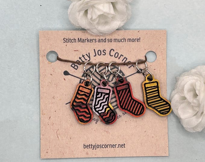 Fun and Vibrant Acrylic Sock Stitch Markers Set - Knitting Essentials