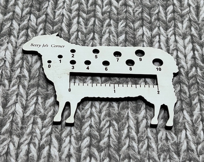 Handcrafted Sheep Knitting Ruler and Needle Gauge - Fun and Functional Tool