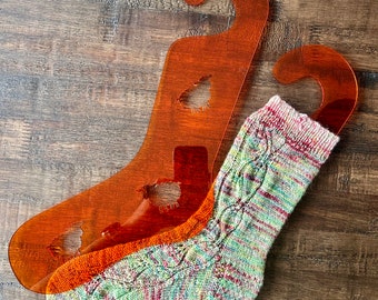 Cute Pair of Acrylic Sock Blockers Orange color and long lasting size medium