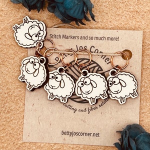 Funny Sheep Knitting Stitch Markers set of 5