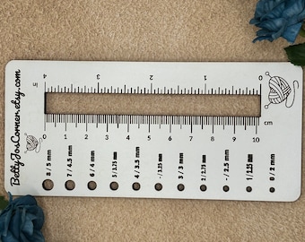 Knitting Ruler with Gauge Swatch Ruler and Needle Sizes - Perfect for Accurate Stitch Counts