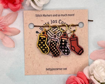 Cute Acrylic Sock Stitch Markers for Knitting, smooth edges and light weight