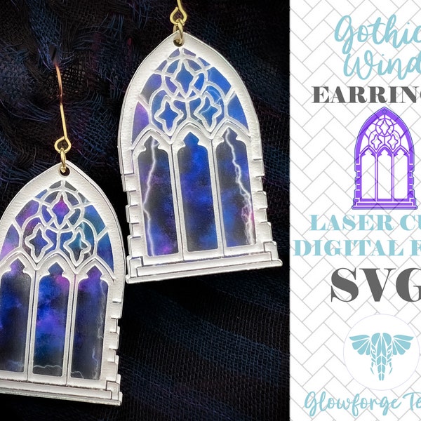 DIGITAL FILE Dark and Stormy Night Gothic Cathedral Window Laser Cut SVG
