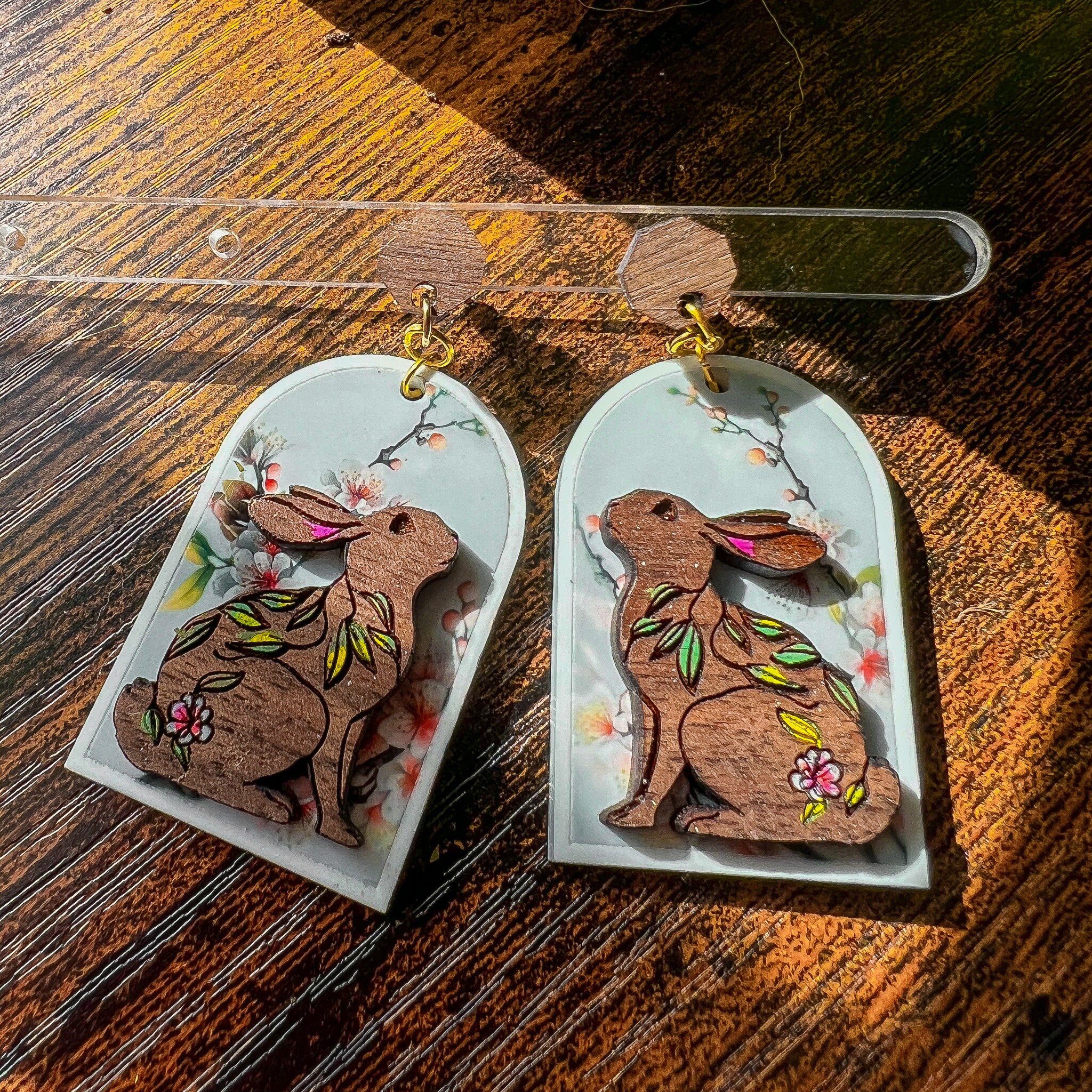 DIGITAL FILE Spring Bunny Rabbit Arched Frame Earrings Laser Cut SVG - Etsy