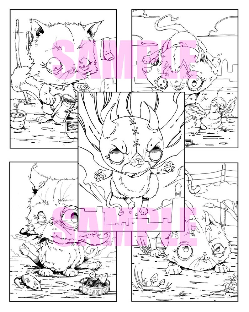 Cat Life Coloring Book Digital Download Funny Coloring Book | Etsy