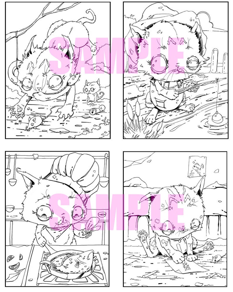 Cat Life Coloring Book Digital Download Funny Coloring Book | Etsy