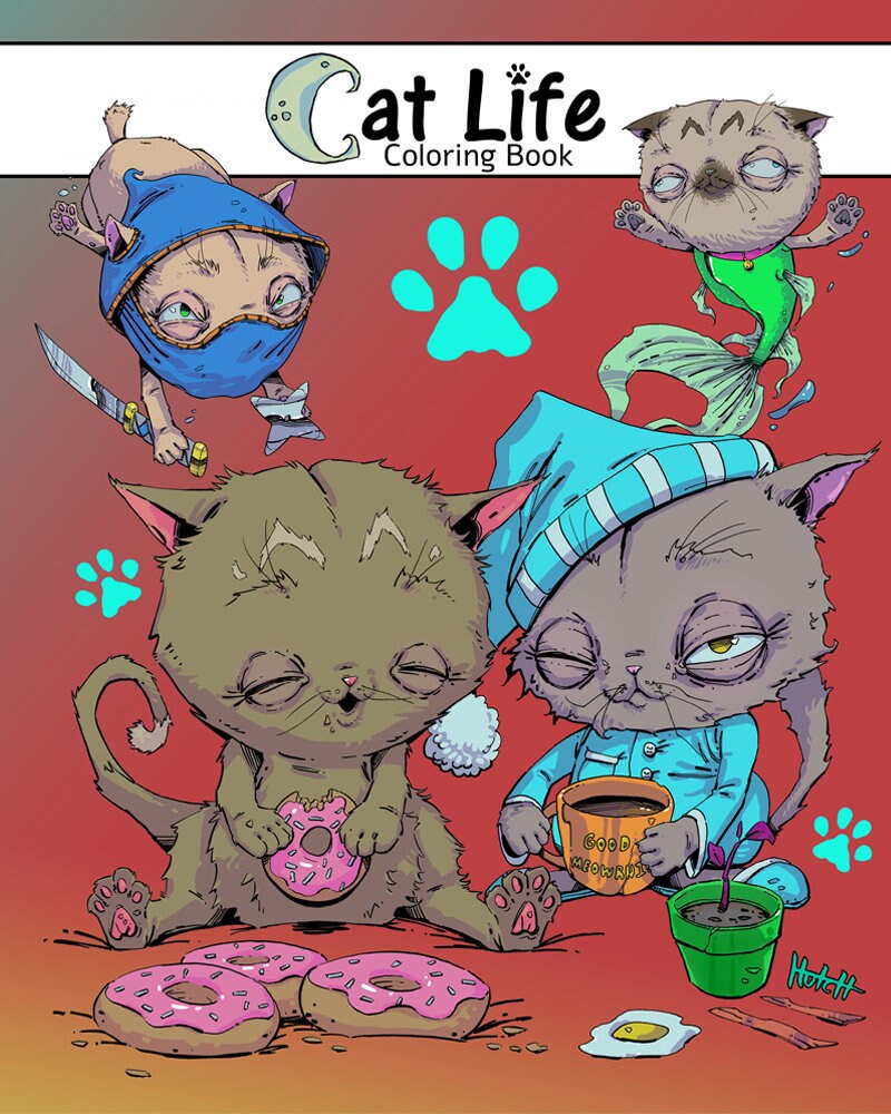 Cat Life Coloring Book Digital Download | Etsy