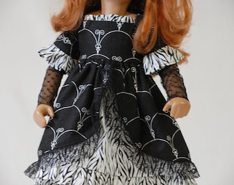 Black and White and Ruffles All Over. Dress for Sasha Dolls