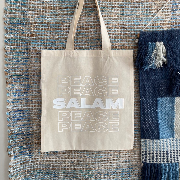 SALAM Peace 100% Organic Cotton tote bag canvas tote