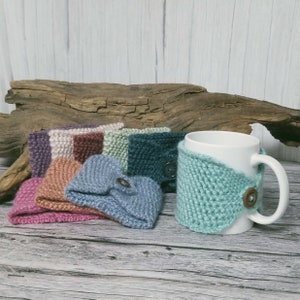 20% Bamboo Coffee Tea Cup Mug Cozy - 9 Different Colors Available - Renewable Bamboo and Acrylic Yarn