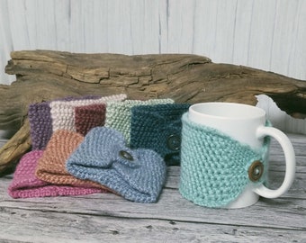 20% Bamboo Coffee Tea Cup Mug Cozy - 9 Different Colors Available - Renewable Bamboo and Acrylic Yarn