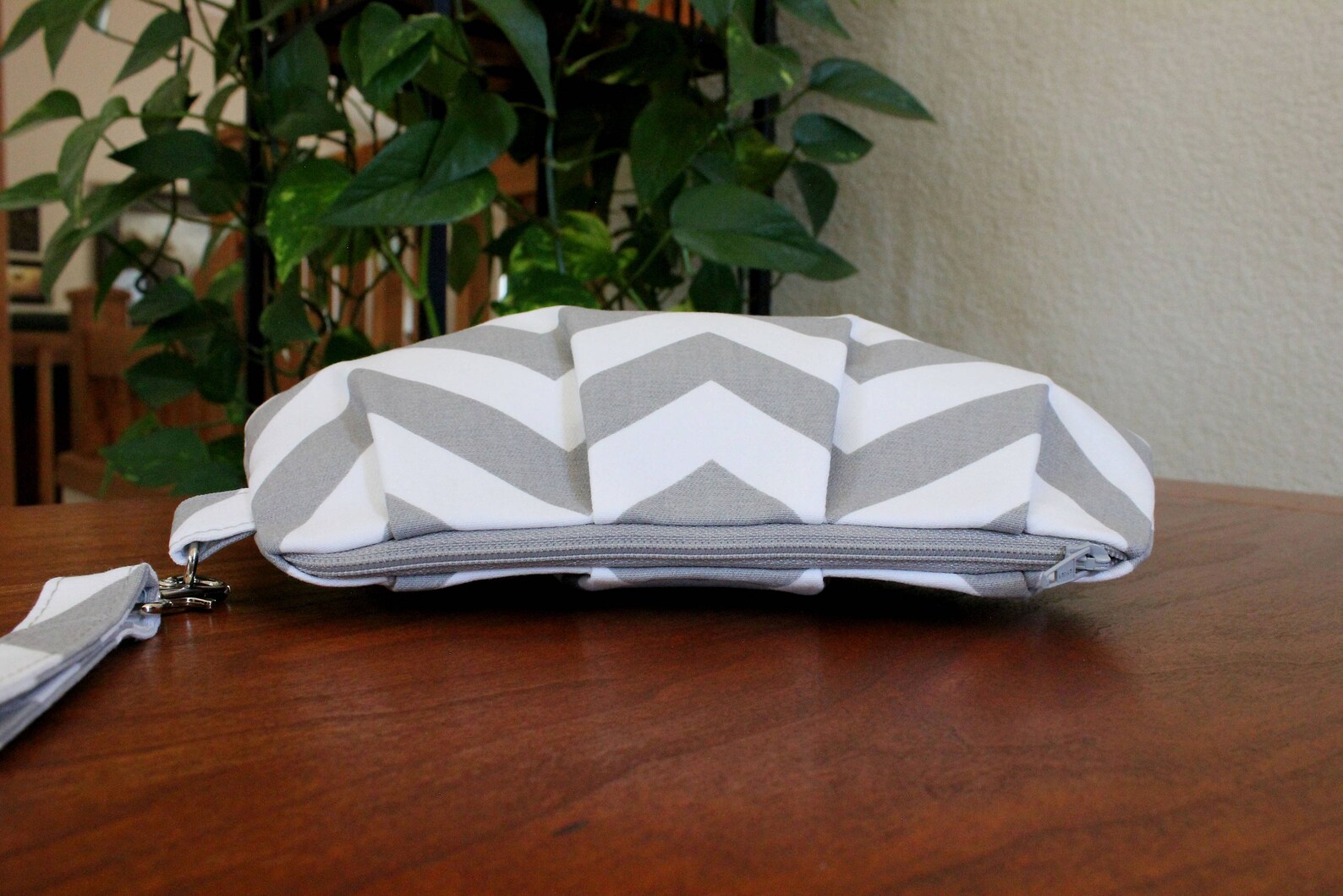 Patent Leather Zipped Wristlet Pouch