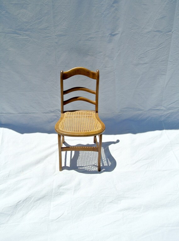 Antique Cane Chair Rustic Farmhouse Ladderback Style Etsy