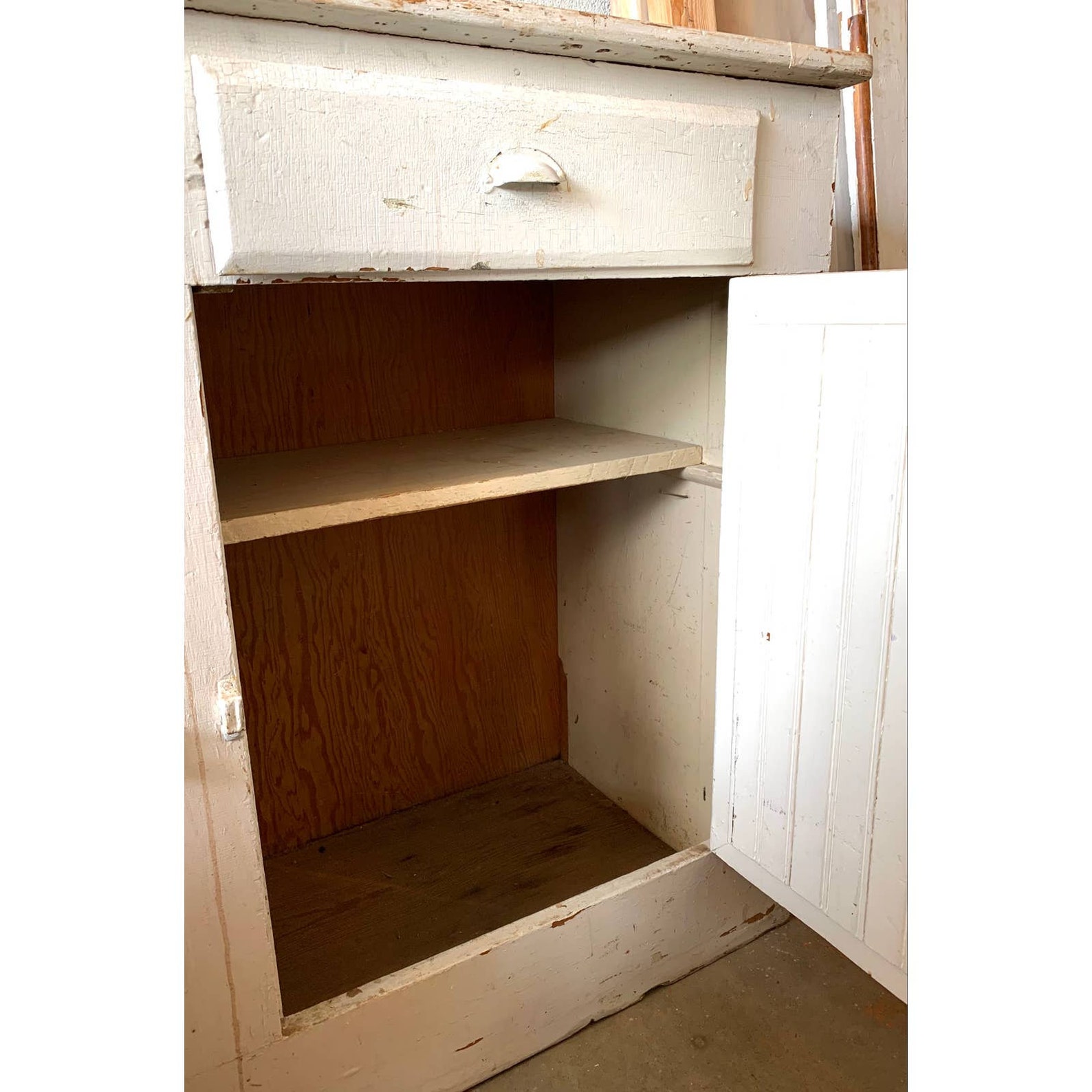 Antigüedad grande madera blanca rústico primitivo gabinete de | Etsy