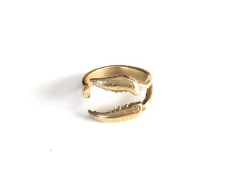 Crab Claw Ring ~ Crab Pincer Ring ~ Brass Ring ~ Adjustable Ring
